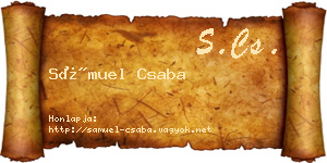 Sámuel Csaba névjegykártya