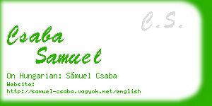 csaba samuel business card
